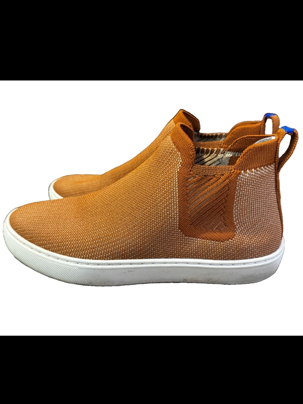 Rothy's Lattice Stitch Chelsea Boots Women’s 7 Tan Knit Ankle Booties Sneakers